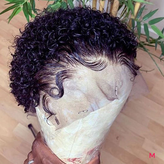 Peluca Afro Rizada Corta Negra - Cabello Sintético Voluminoso y Natural - Image 4