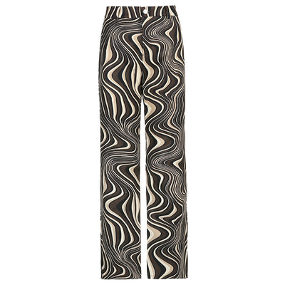 Pantalones Rectos de Cintura Alta con Efecto Agua - Image 12