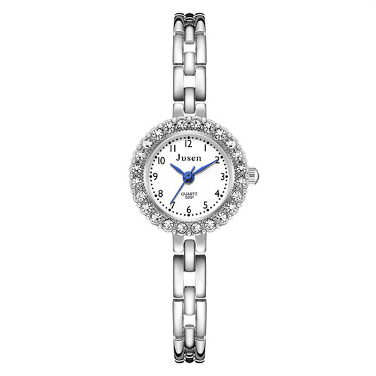 Reloj Digital para Mujer con Pulsera de Acero Fino y Cristales de Diamante
