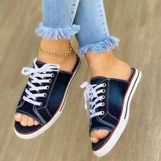 Sandalias Denim con Diseño Fish Mouth - Cómodas y Versátiles - Image 4