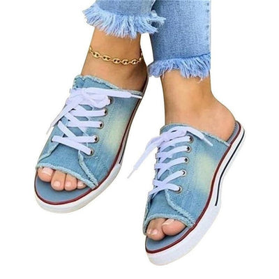Sandalias Denim con Diseño Fish Mouth - Cómodas y Versátiles - Image 5