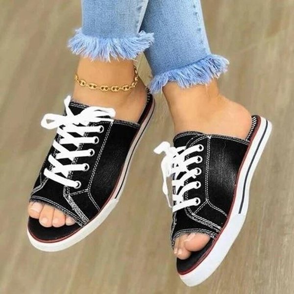 Sandalias Denim con Diseño Fish Mouth - Cómodas y Versátiles