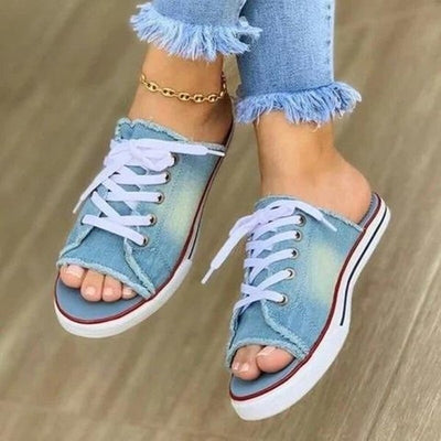 Sandalias Denim con Diseño Fish Mouth - Cómodas y Versátiles - Image 3