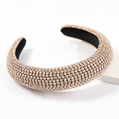 Diadema de Diamantes y Strass Brillante Ancha con Base de Esponja para Mujer - Image 7