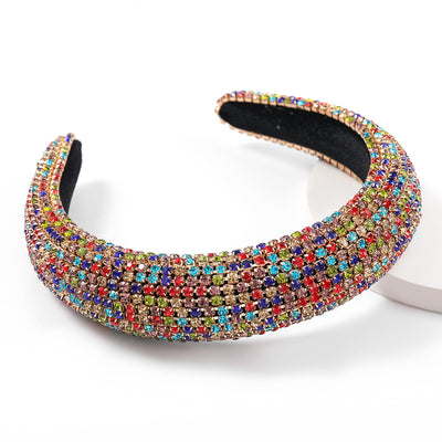 Diadema de Diamantes y Strass Brillante Ancha con Base de Esponja para Mujer - Image 9
