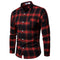 Camisa de Cuadros Coreana Clásica de Manga Larga para Hombre