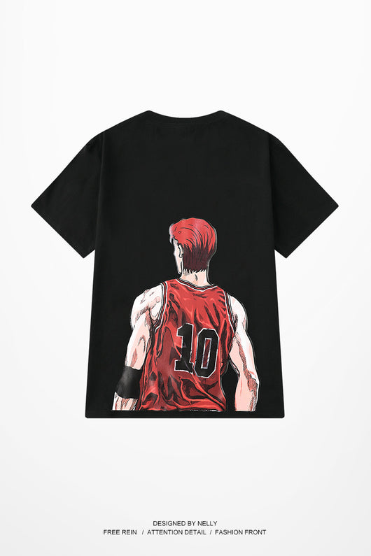 Camiseta de Baloncesto Holgada Estilo Hong Kong Manga Cinco Puntos - Image 4