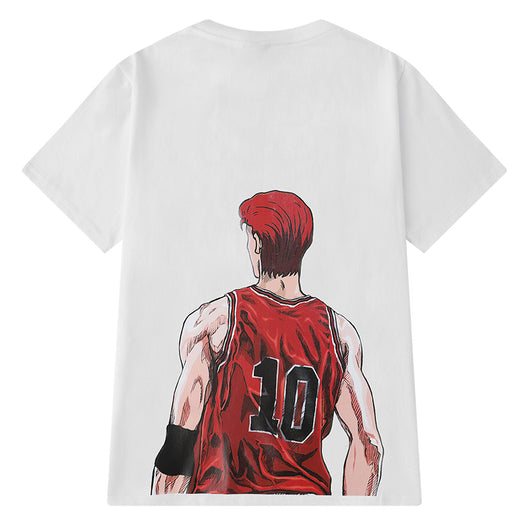 Camiseta de Baloncesto Holgada Estilo Hong Kong Manga Cinco Puntos - Image 5