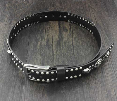 Cinturón de Cuero Genuino con Remaches y Calavera Personalizada - Image 6
