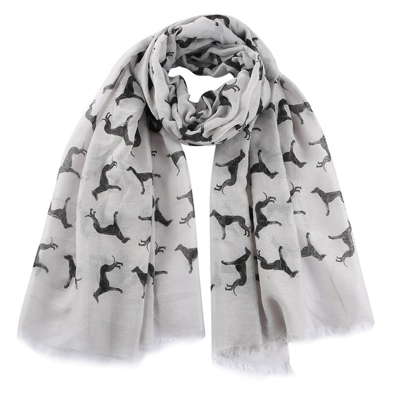 Pañuelo con Estampado de Perro Negro