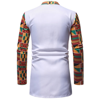 Camisa Larga con Cuello de Pie para Hombre Tuzu - Image 12