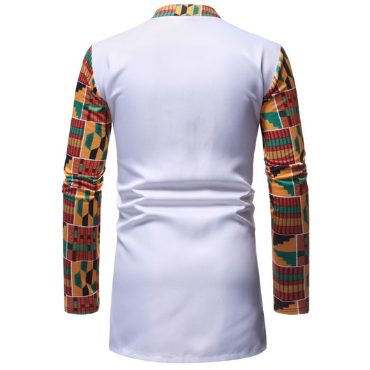 Camisa Larga con Cuello de Pie para Hombre Tuzu - Image 12