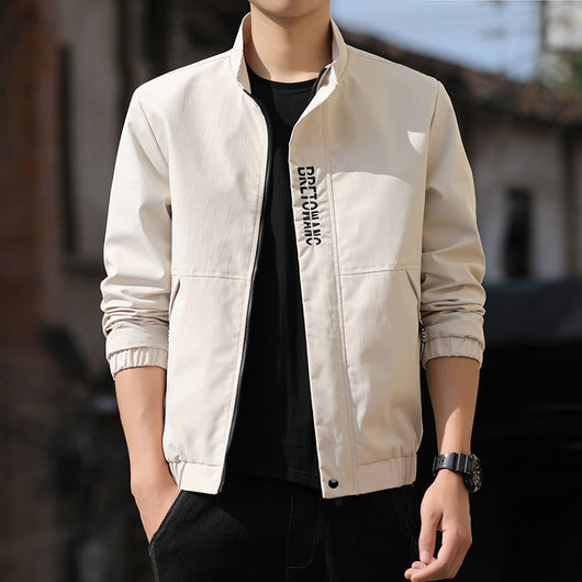 Chaqueta Casual Slim Fit con Cuello Mao Bordada para Hombre - Image 9