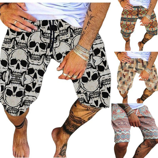 Pantalones Cortos Deportivos Retro Estampados para Playa - Ajuste Holgado y Cómodo