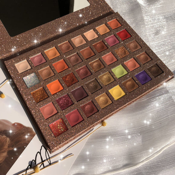 Paleta de Sombras Glitter Waterproof 40 Colores - Acabado Brillante Profesional