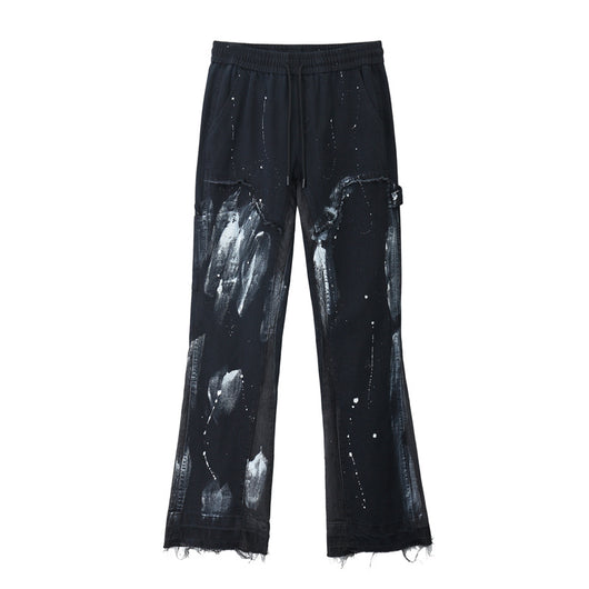 Jeans Deconstruidos con Detalles de Pintura y Tinta - Image 7