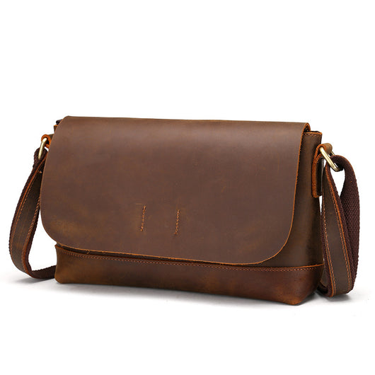 Bolsa Mensajera de Cuero Genuino para Hombre - Estilo Retro Casual - Image 9