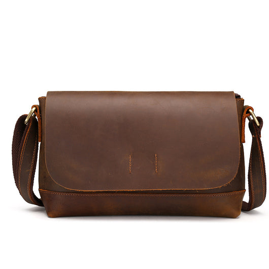 Bolsa Mensajera de Cuero Genuino para Hombre - Estilo Retro Casual - Image 8