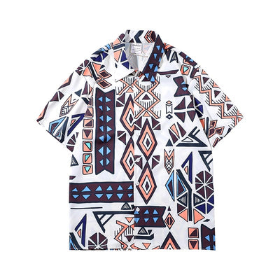 Camisa Hawaiana Floral Retro Versátil para Hombre