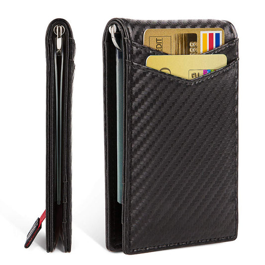 Cartera Minimalista de Cuero con Protección RFID Anti-Fraude