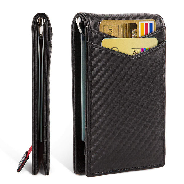 Cartera Minimalista de Cuero con Protección RFID Anti-Fraude