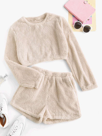 Pijama de Polar Coral Talla Grande - Conjunto Abrigado de Manga Larga para Casa - Image 12