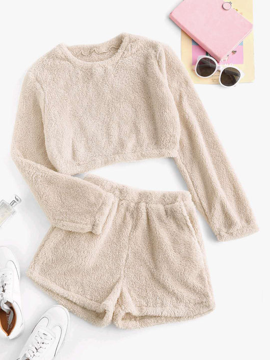 Pijama de Polar Coral Talla Grande - Conjunto Abrigado de Manga Larga para Casa - Image 12