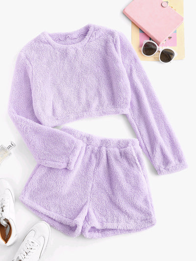 Pijama de Polar Coral Talla Grande - Conjunto Abrigado de Manga Larga para Casa - Image 15