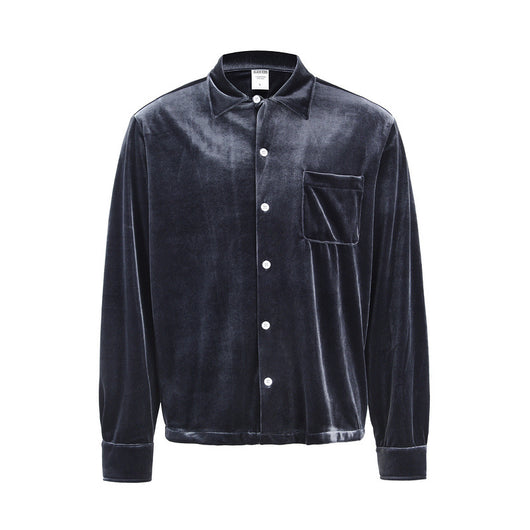 Camisa de Terciopelo Dorado Estilo Alta Moda Europea - Image 7