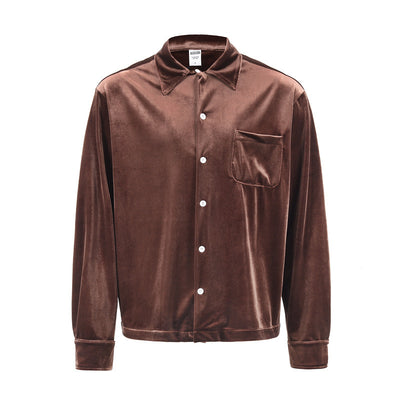 Camisa de Terciopelo Dorado Estilo Alta Moda Europea - Image 11