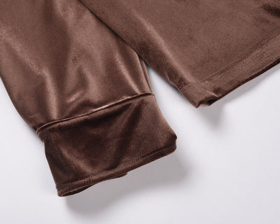 Camisa de Terciopelo Dorado Estilo Alta Moda Europea - Image 12