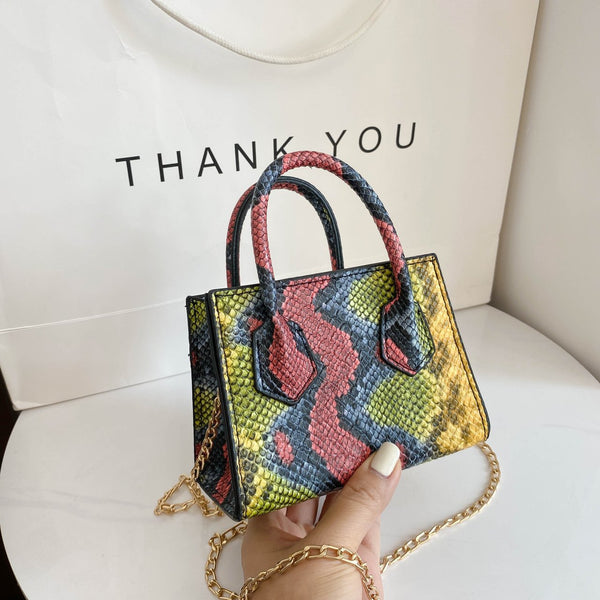 Bolso Bandolera Mini con Estampado de Serpiente