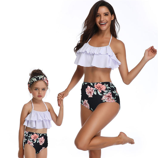 Bikini Estampado de Cintura Alta para Familia - Trajes de Baño Europeos y Americanos - Image 9