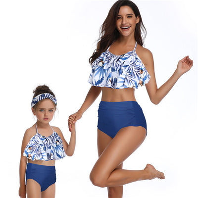 Bikini Estampado de Cintura Alta para Familia - Trajes de Baño Europeos y Americanos - Image 3