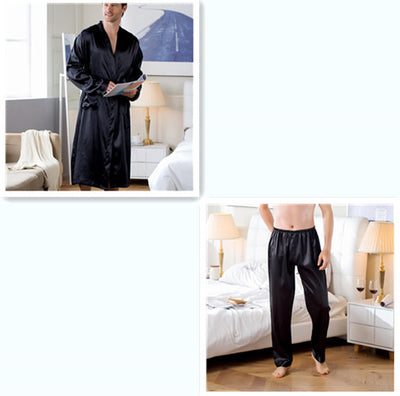 Cardigan Tipo Seda para Casa - Bata Larga de Descanso para Hombre - Image 13