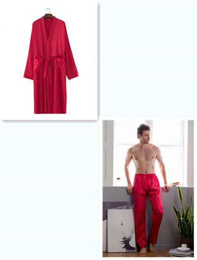 Cardigan Tipo Seda para Casa - Bata Larga de Descanso para Hombre - Image 9