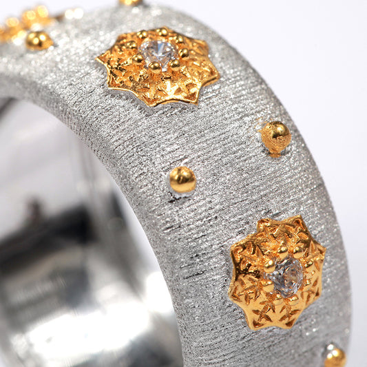 Anillo Estrella Retro Elegante Plata 925 Baño Oro - Image 2