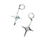 Aretes Diamante Estrella de Cuatro Puntas para Mujer