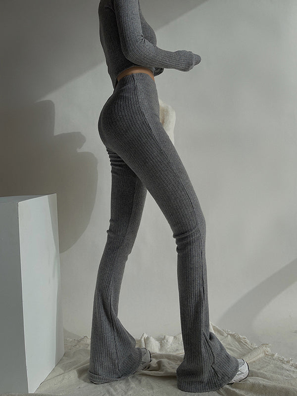 Pantalón Cintura Alta Estilo Sastre con Detalle de Cuerno - Image 3