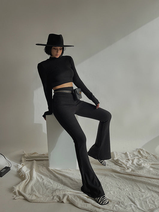 Pantalón Cintura Alta Estilo Sastre con Detalle de Cuerno - Image 5