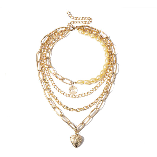 Collar de Perlas con Cadena Punk Mixta para Mujer - Image 5