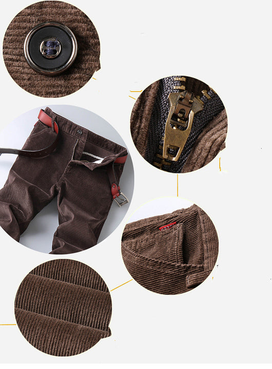 Pantalones de Pana Slim Fit Elásticos para Hombre Talla Grande - Estilo Ejecutivo Moderno - Image 13