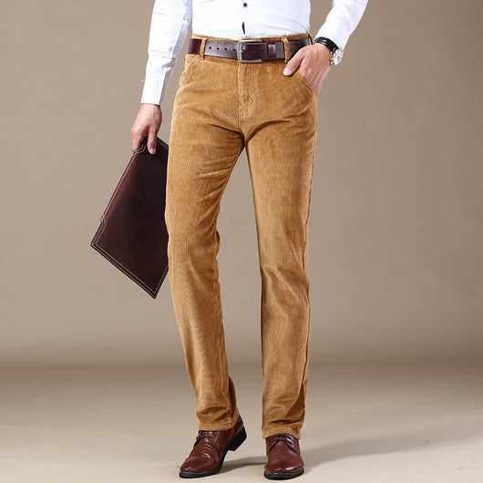 Pantalones de Pana Slim Fit Elásticos para Hombre Talla Grande - Estilo Ejecutivo Moderno