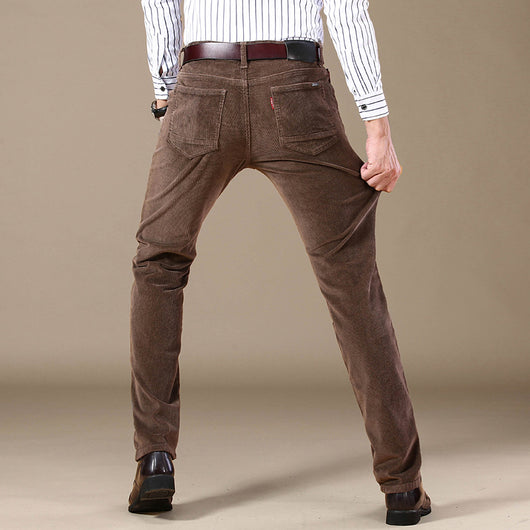 Pantalones de Pana Slim Fit Elásticos para Hombre Talla Grande - Estilo Ejecutivo Moderno - Image 2