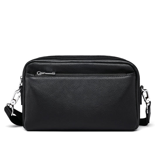 Bolsa Cruzada de Cuero para Hombre con Diseño Asimétrico - Image 6