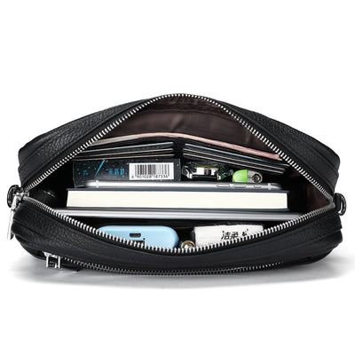 Bolsa Cruzada de Cuero para Hombre con Diseño Asimétrico - Image 8