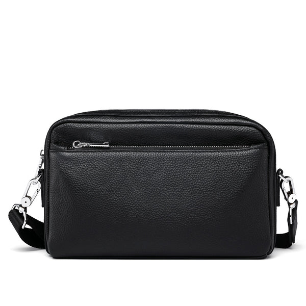Bolsa Cruzada de Cuero para Hombre con Diseño Asimétrico