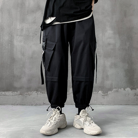 Pantalones Overol Holgados de Estilo Casual Japonés para Hombre - Image 11