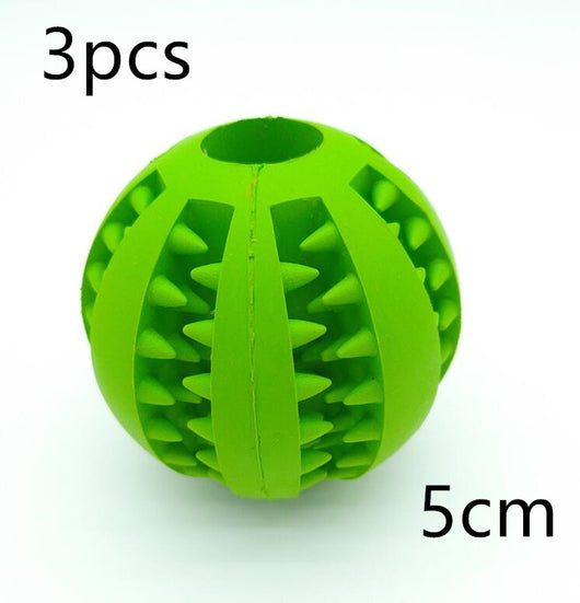 Teal rubber slow feeder dog toy ball with internal spikes for teeth cleaning and treat dispensing, 7cm size. - Image 11