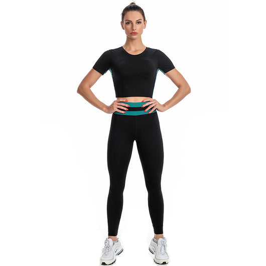 Conjunto Deportivo Yoga Mujer con Sostén Integrado - Playera Corta Ajustada - Image 4